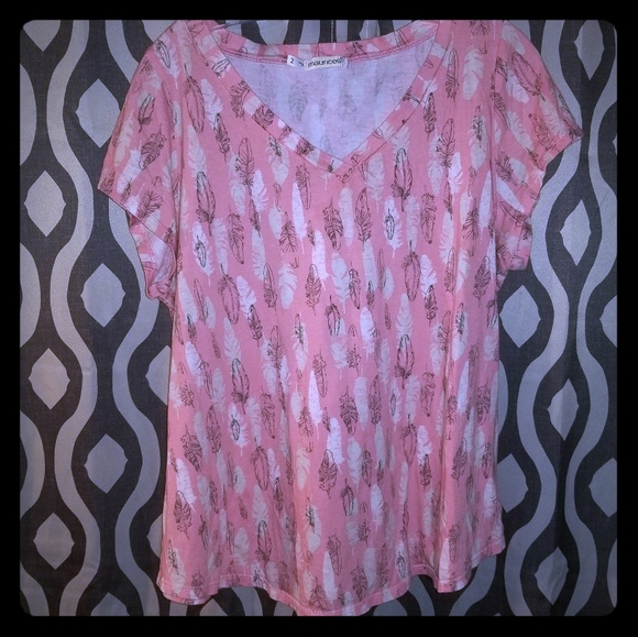 Maurices Tops - Pink Feather Tee